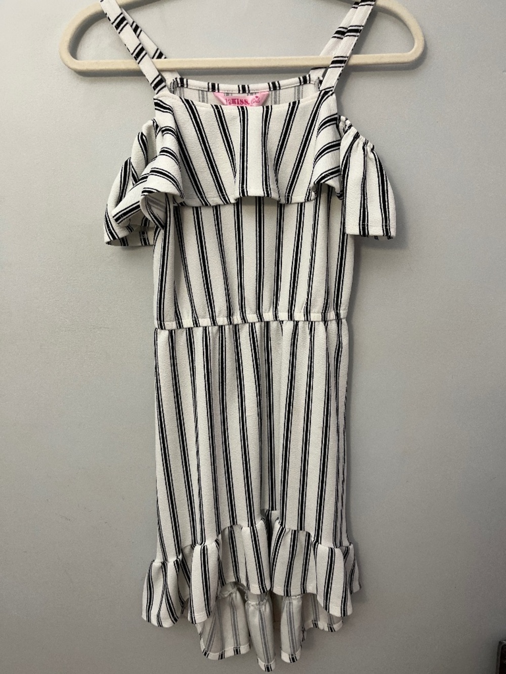 Black and white striped dress